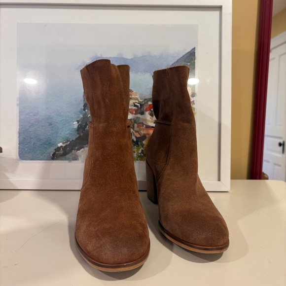 Frye & Co Phoebe Slouch Suede Mid Boot - 8.5M - Cognac Brown - Picture 2 of 6